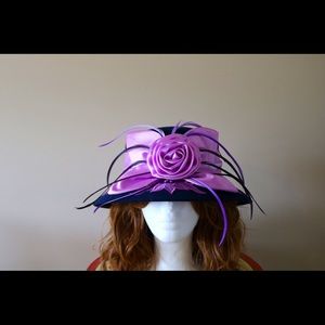 Ben Marc Navy Blue and Lavender Derby Hat